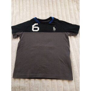 Polo Ralph Lauren T-shirt Boys Size 3/3T Short Sleeves Black Grey White Logo